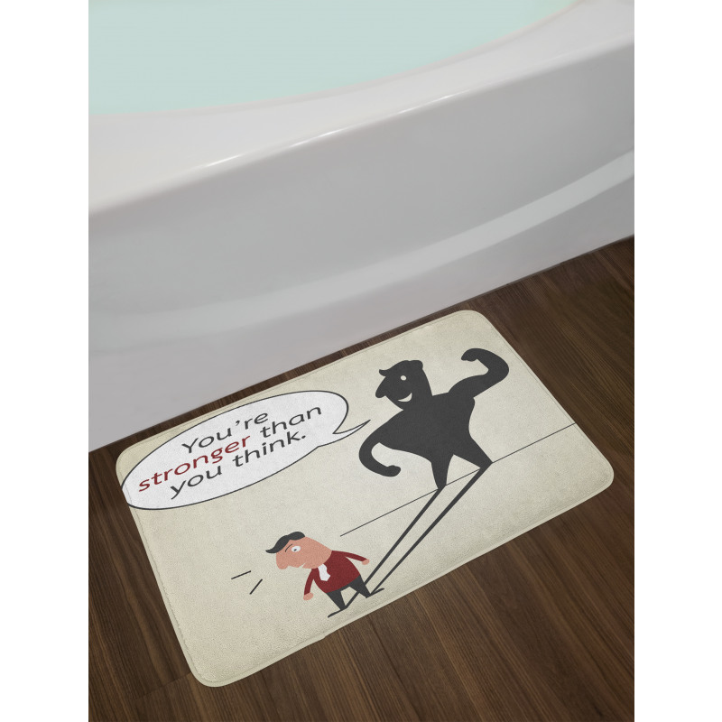 Shadow of a Man Comic Style Bath Mat