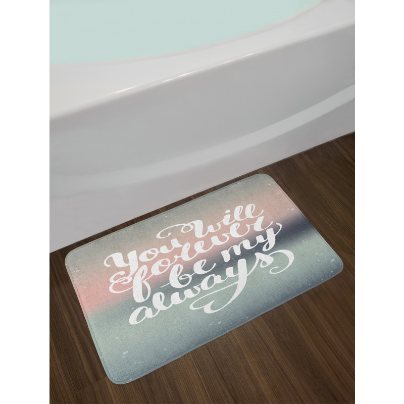 Pastel Tones Romantic Words Bath Mat