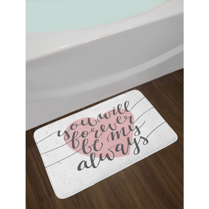 Heart and Love Words Bath Mat