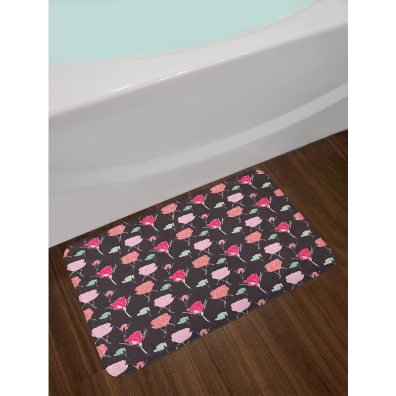 Romantic Valentine's Rose Bath Mat