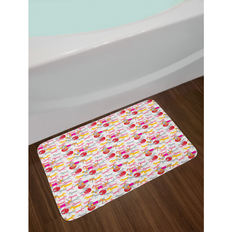 Colorful Surreal Horses Art Bath Mat