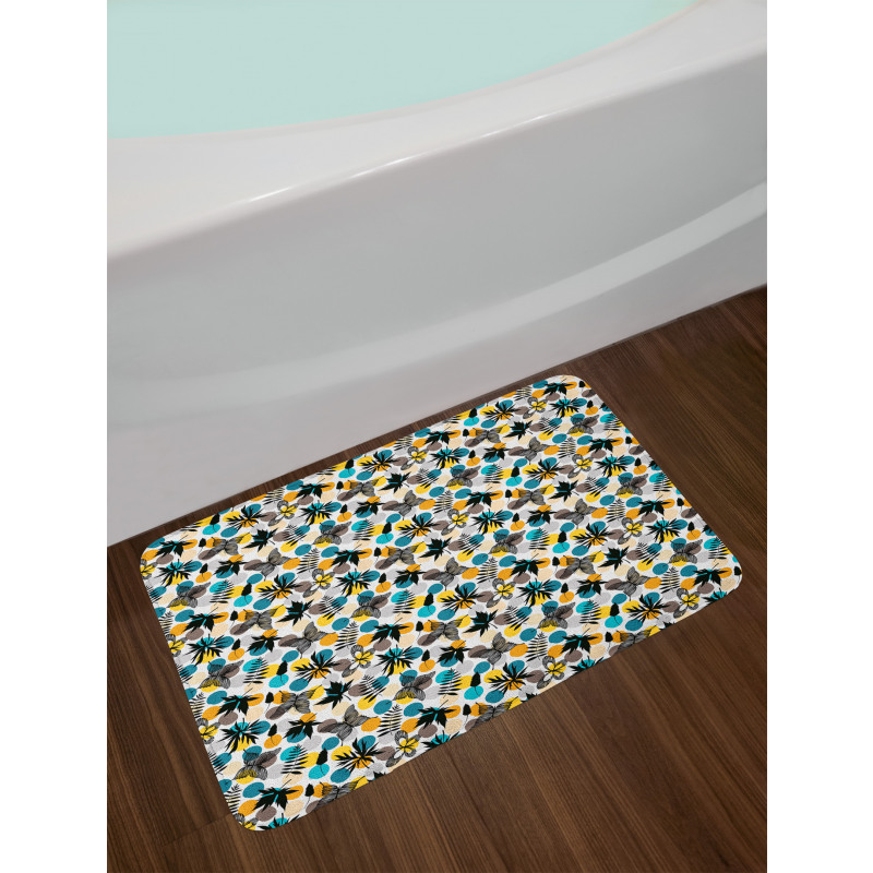 Spring Bugs and Leaves Bath Mat