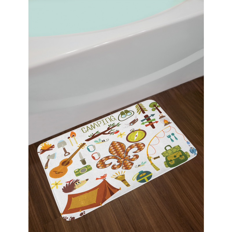 Fleur de Lis Guitar Bonfire Bath Mat