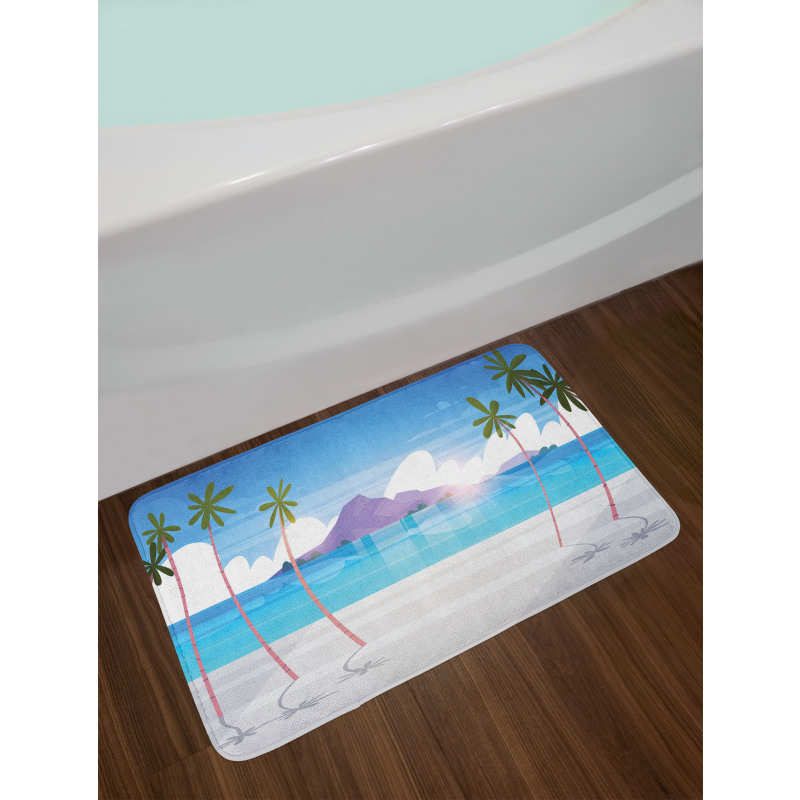 Summer Seaside with Palms Bath Mat