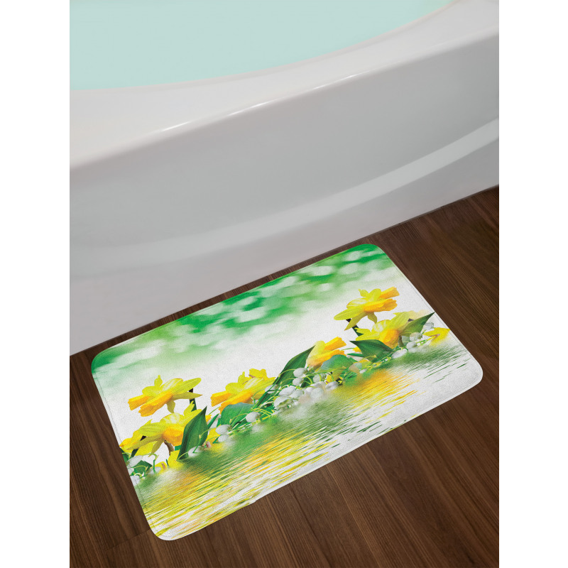 Daffodil Garden Art on Water Bath Mat