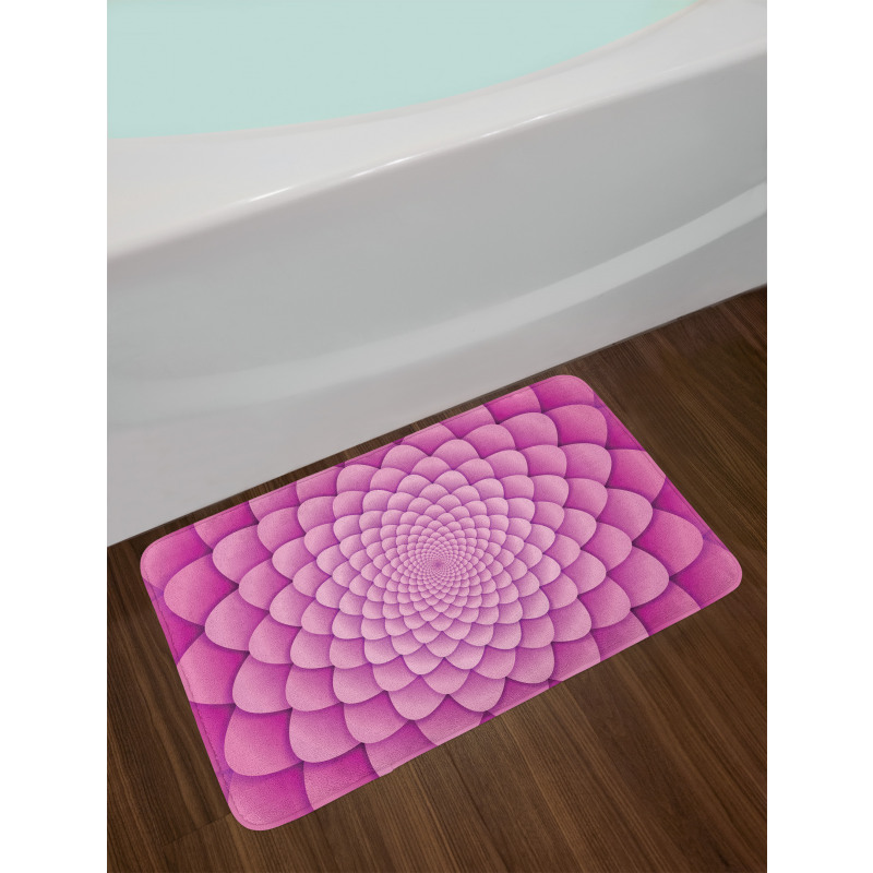 Abstract Spiral Lotus Bath Mat