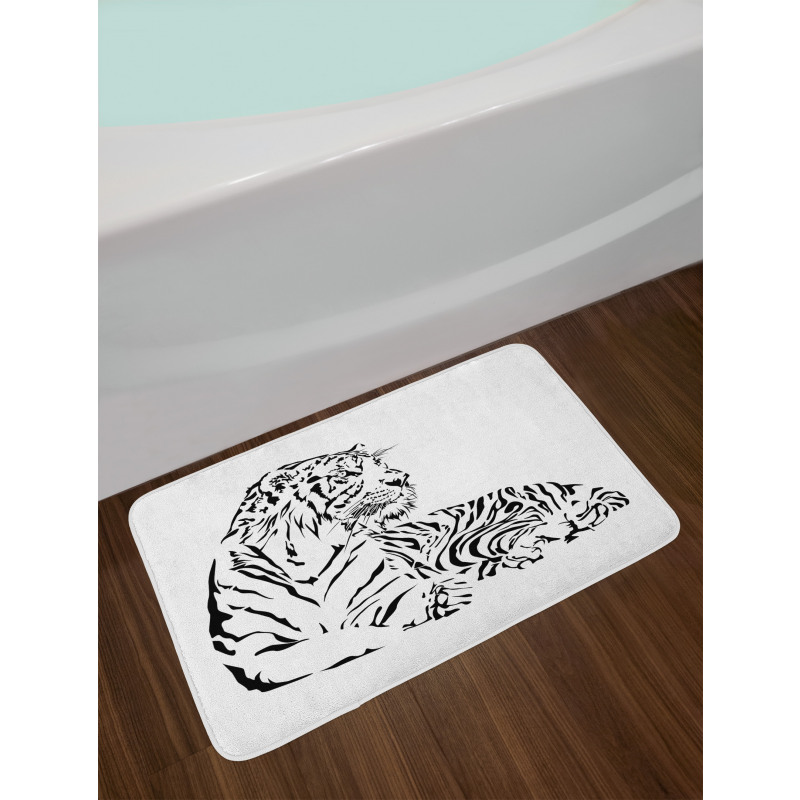 Safari Animal Sitting Bath Mat