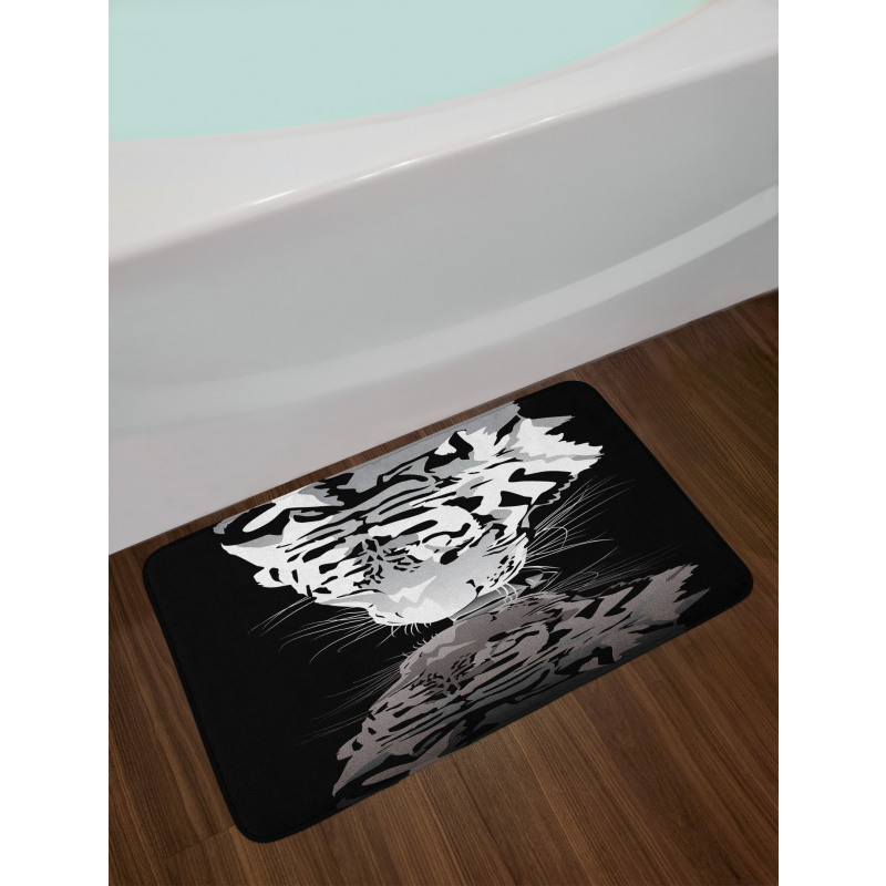 Tiger Drinking Water Bath Mat