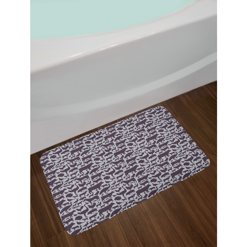 Silhouette Wild Animals Art Bath Mat