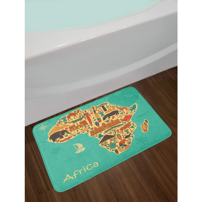 Savannah Map Tribal Bath Mat