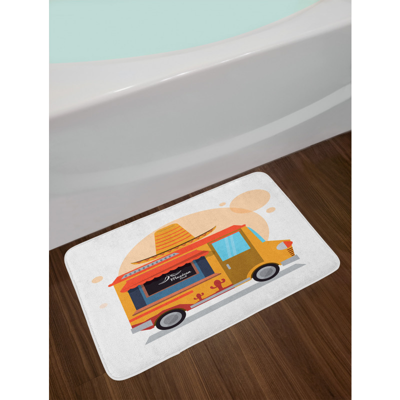 Mexican Food Delivery Truck Bath Mat
