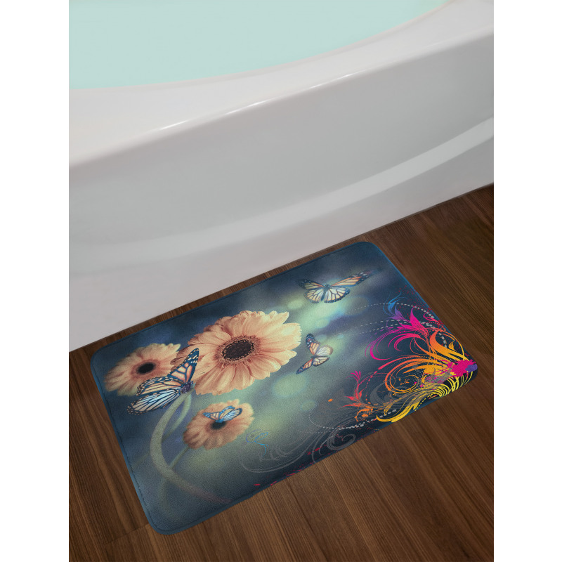 Gerber Petals Butterflies Bath Mat