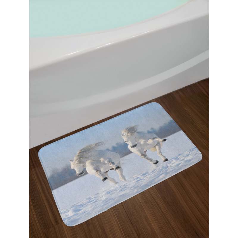 Purebred Horses Wild Bath Mat