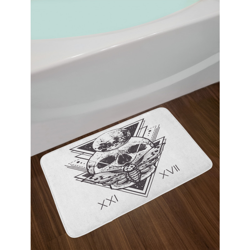 Hipster Tattoo Skull Bath Mat