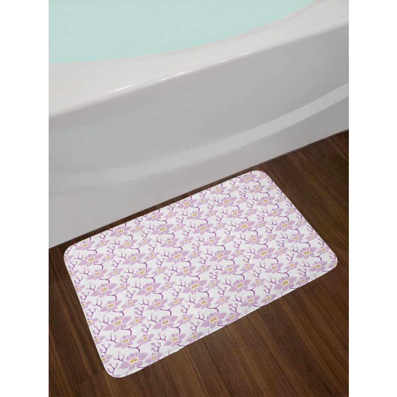 Soft Tone Flowers Romantic Bath Mat