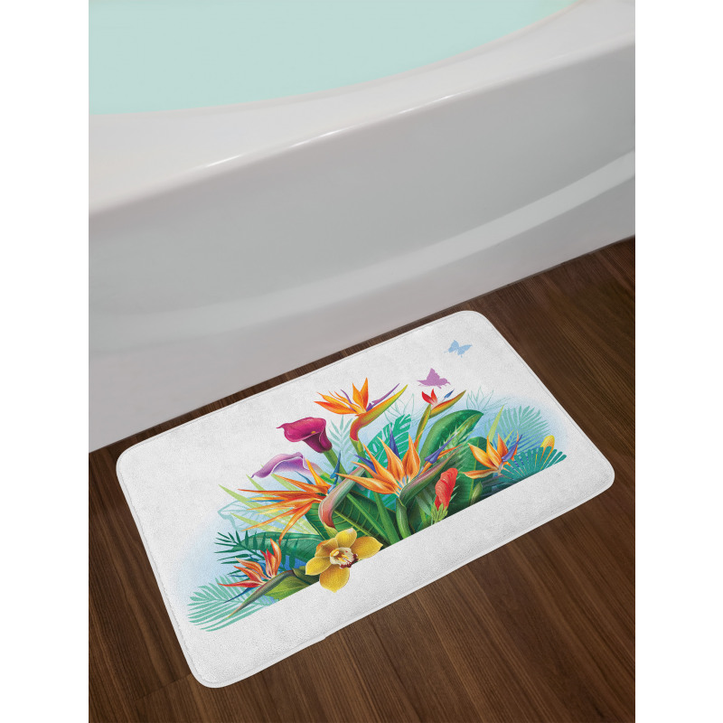 Exotic Flower Strelitzia Bath Mat