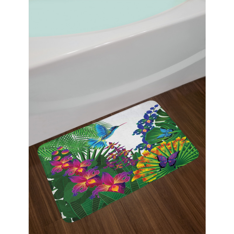Vibrant Tropical Jungle Bath Mat