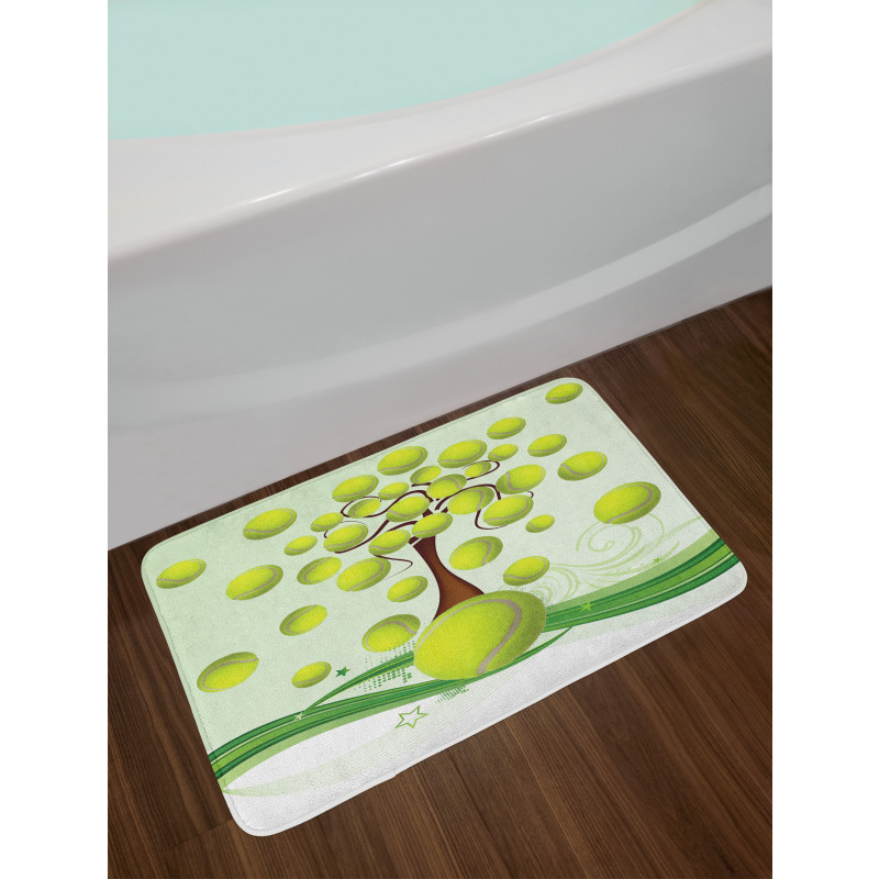 Tennis Balls Pattern Bath Mat