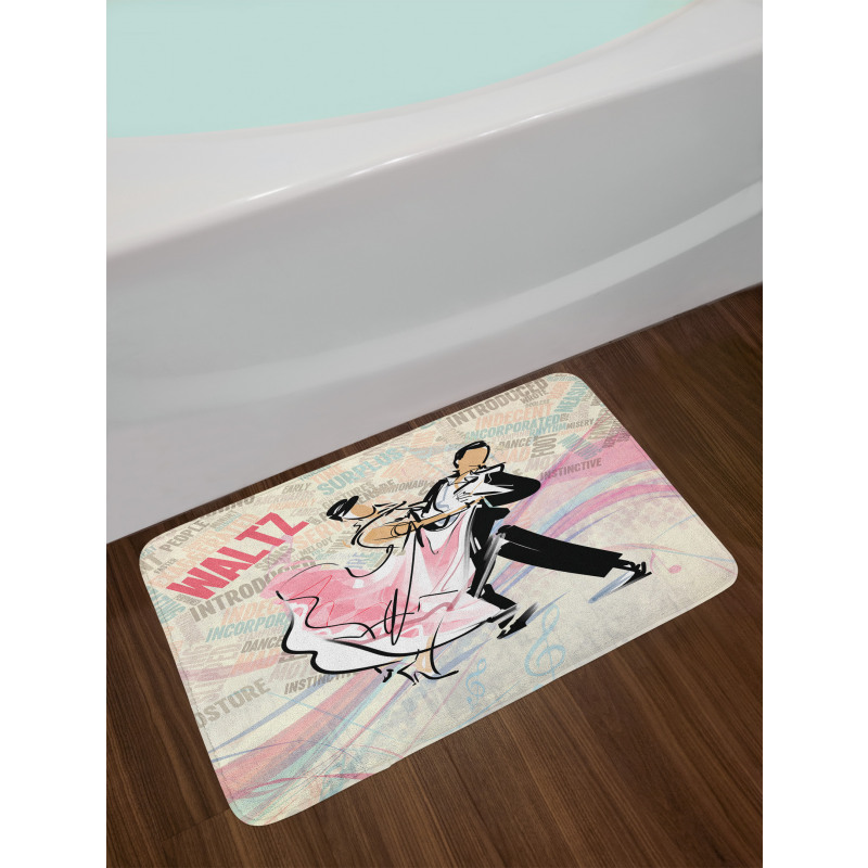 Romantic Dancing Couple Words Bath Mat