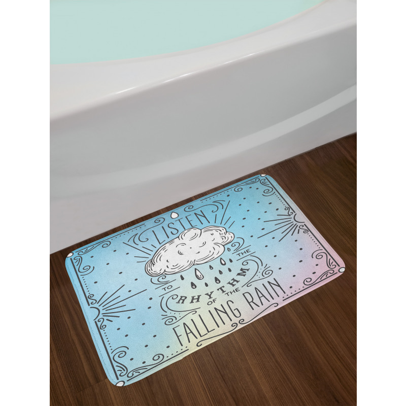 Listen Falling Rain Rhyme Bath Mat