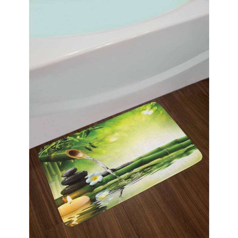 Meditation Stones Bamboo Bath Mat