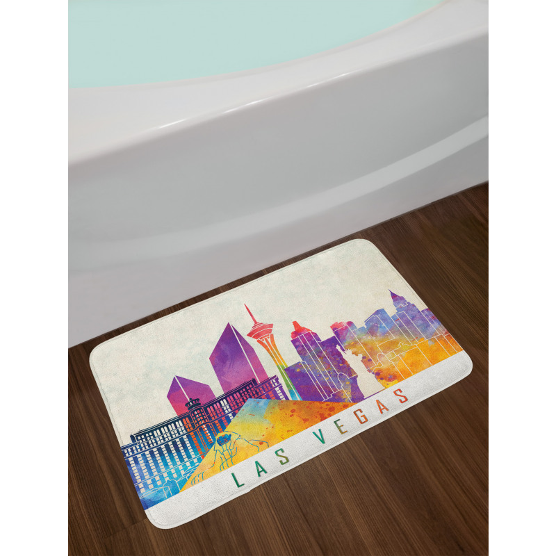 Colorful Landmarks Design Bath Mat