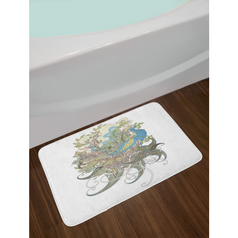 Aquatic Feathers Bath Mat