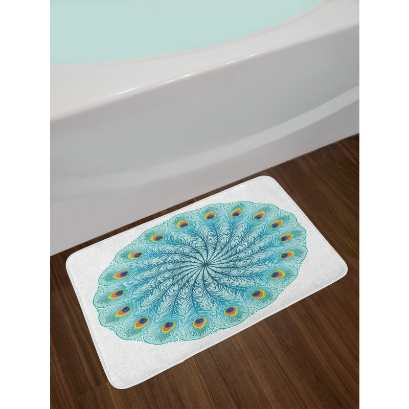 Peafowl Feathers Bath Mat