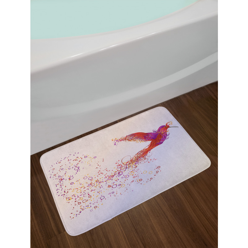 Abstract Hummingbird Bath Mat