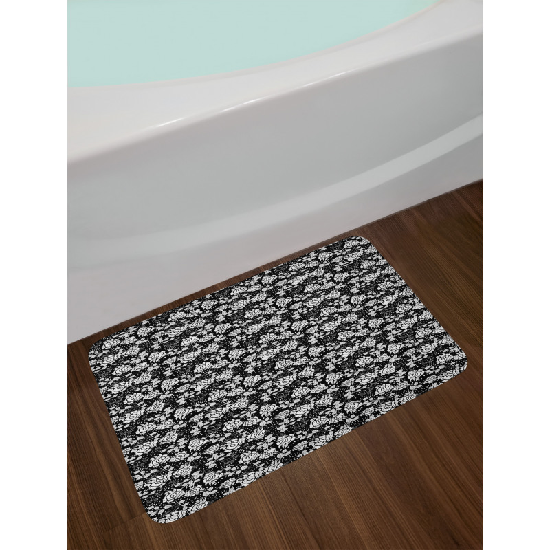 Rose Blossoms and Birds Bath Mat