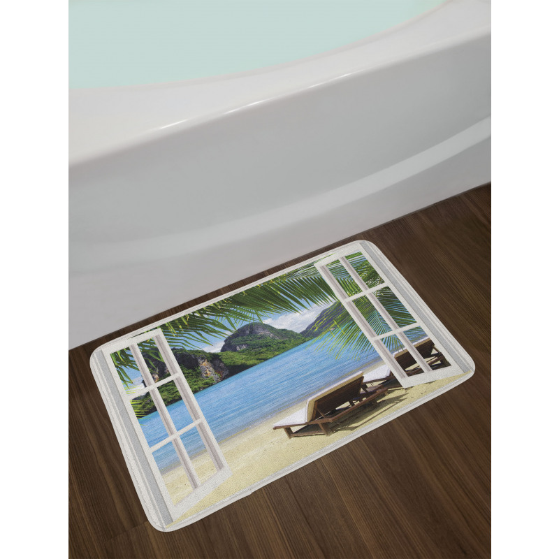 Palms and Ocean Summer Bath Mat