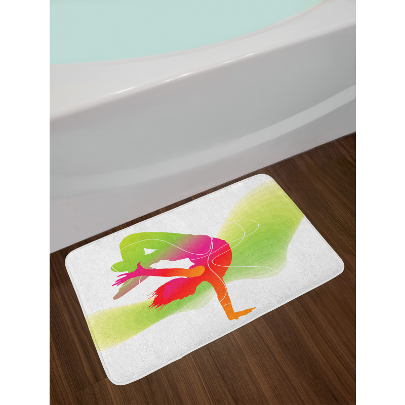 Colorful Sporty Theme Bath Mat