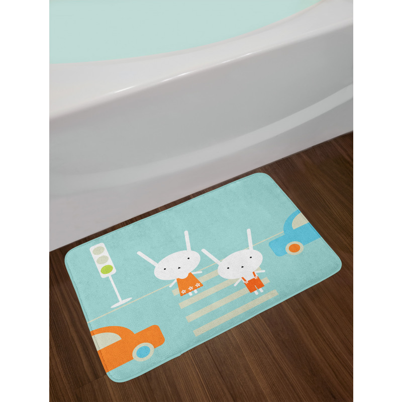 Traffic Rules Boy and Girl Bath Mat