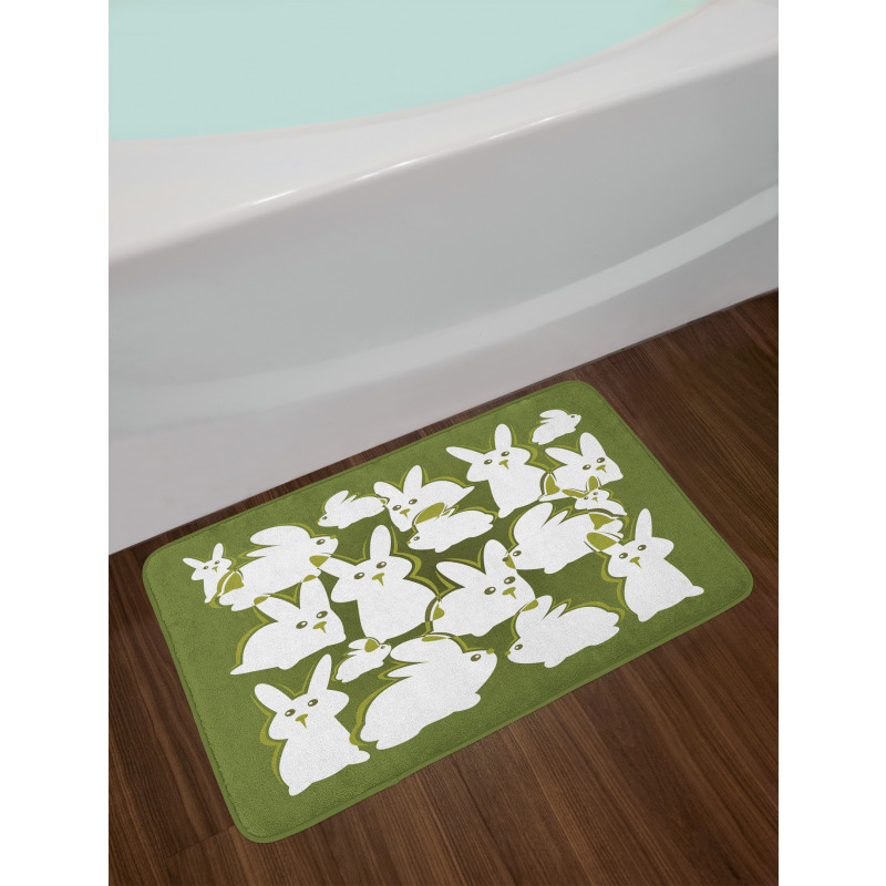 Funny Cartoon Easter Animal Bath Mat