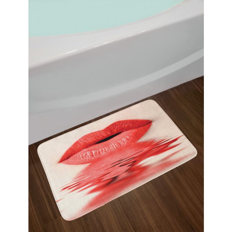 Female Blowing Kisses Bath Mat