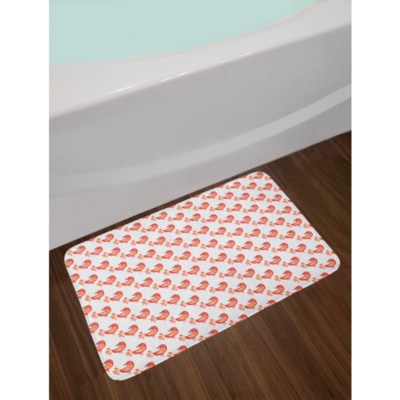 Folk Ornamental Winged Animal Bath Mat