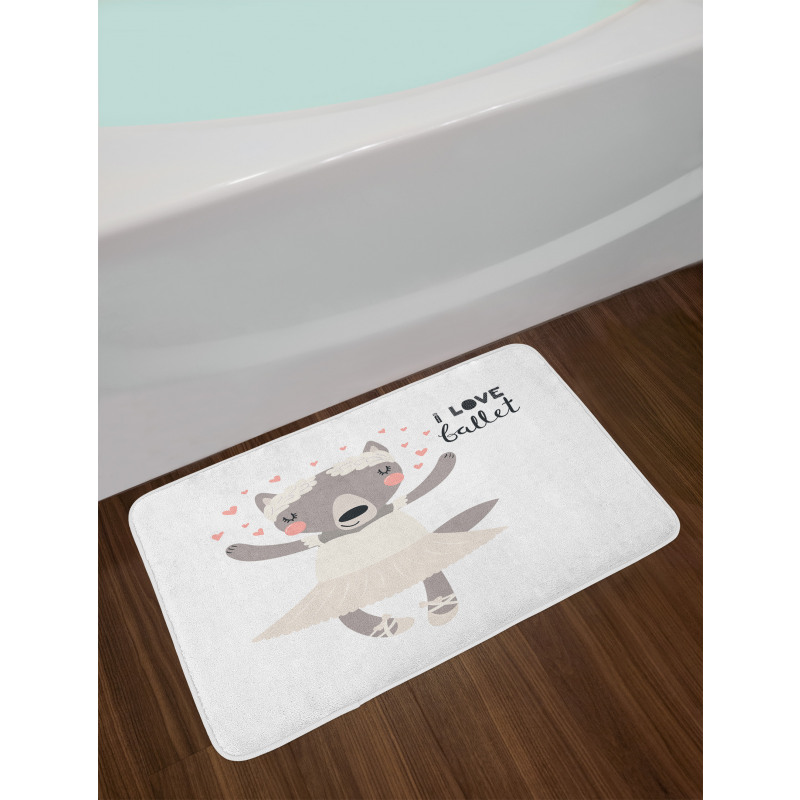 Ballerina Wolf in a Tutu Bath Mat