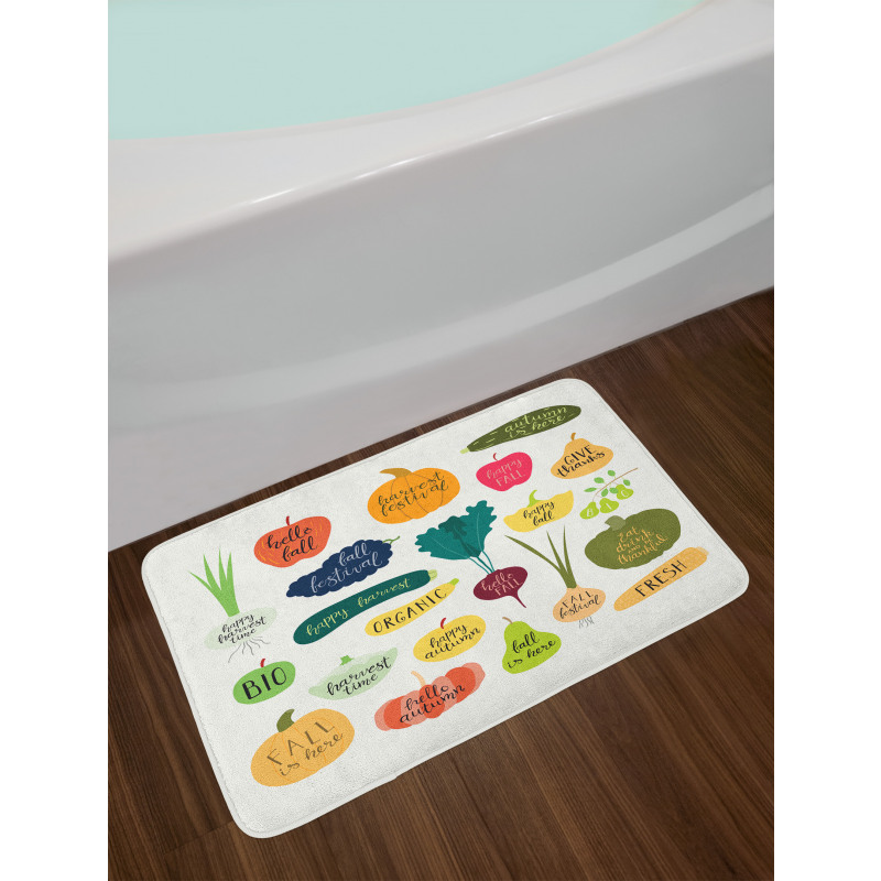 Plant Fruit Vegetable Slogan Bath Mat