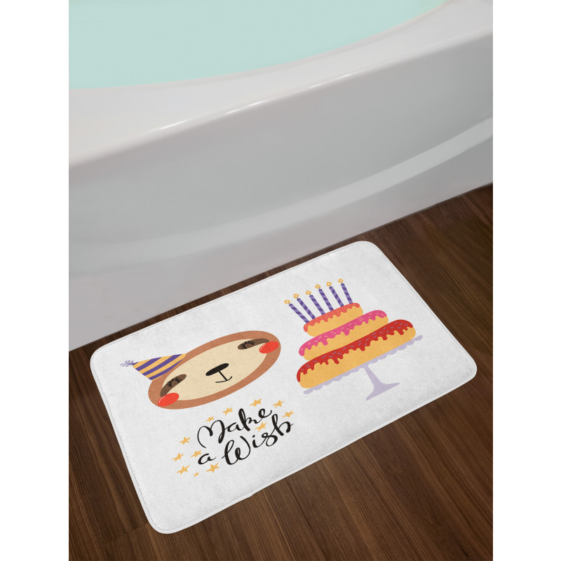 Birthday Cake Make a Wish Bath Mat