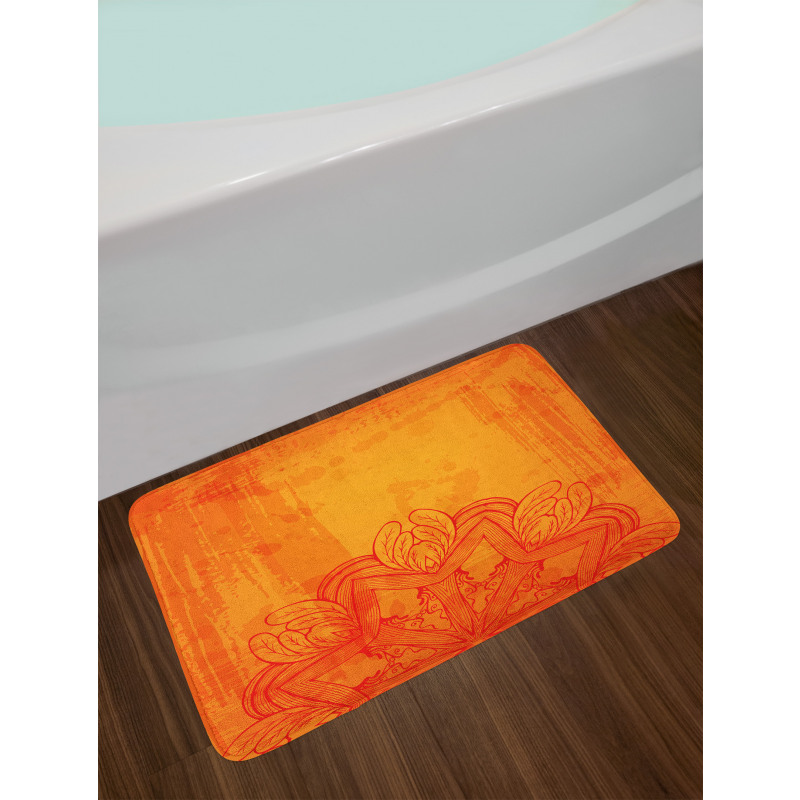 Feather Leaves Triangular Bath Mat