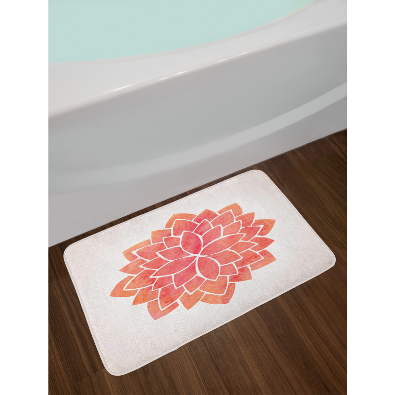 Pattern Lotus Illustration Bath Mat