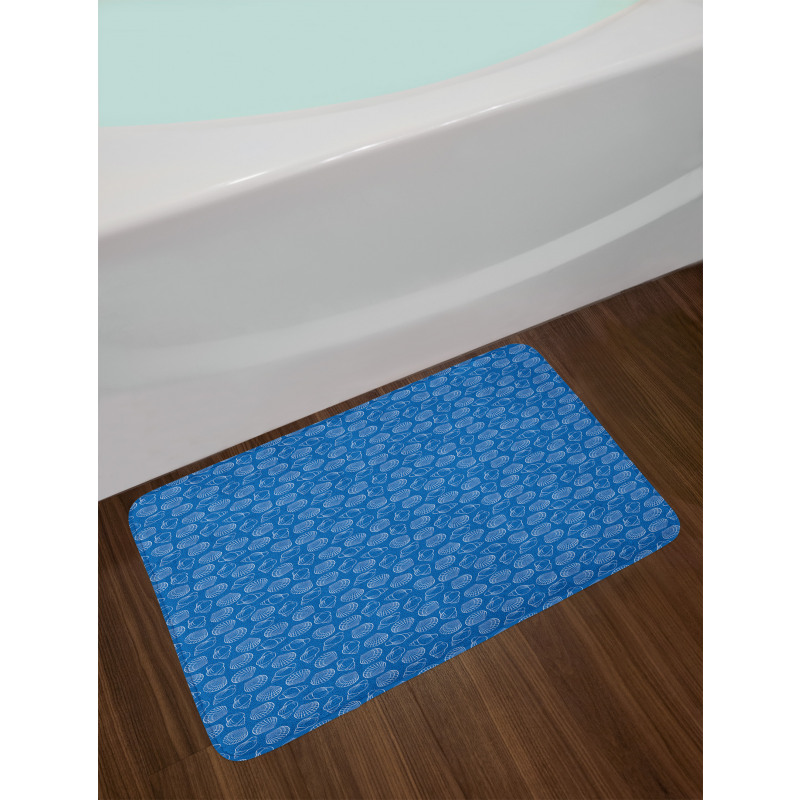 Seashells Outline Simplistic Bath Mat