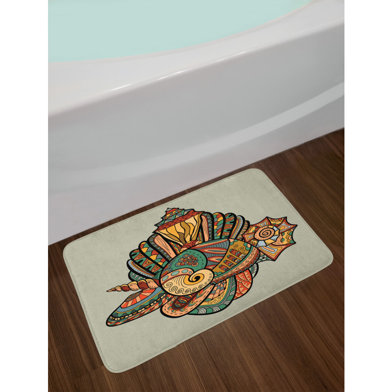 Abstract Seashell Art Bath Mat