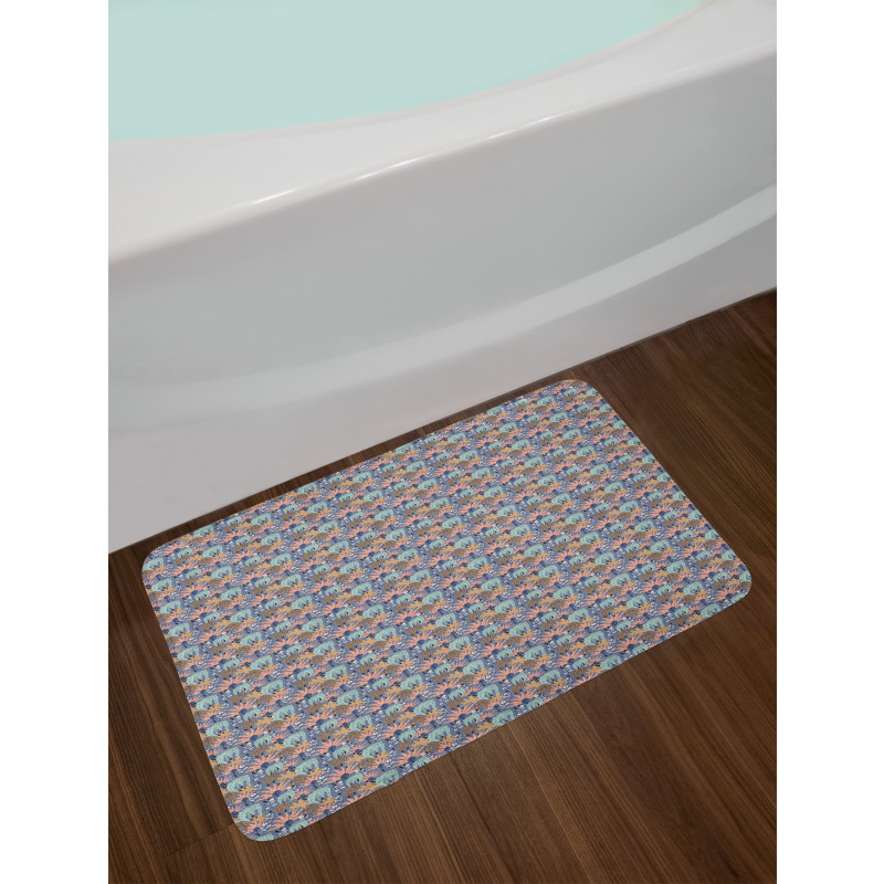 Retro Leaves and Plants Art Bath Mat