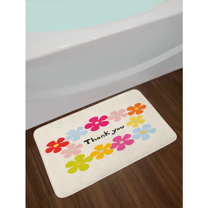 Simple Colorful Flowers Bath Mat