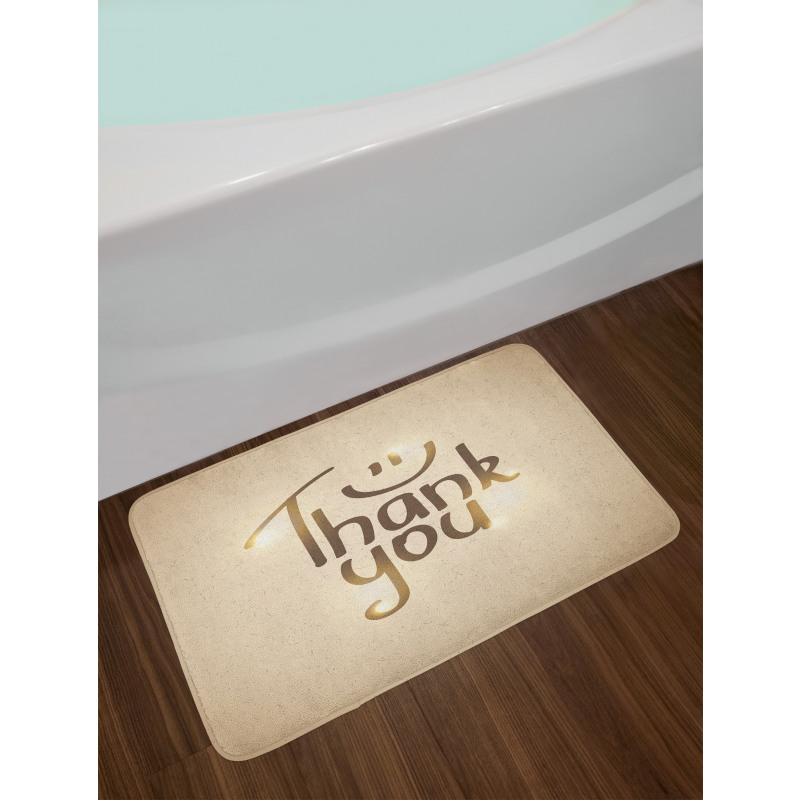 Simple Words Smiling Sign Bath Mat