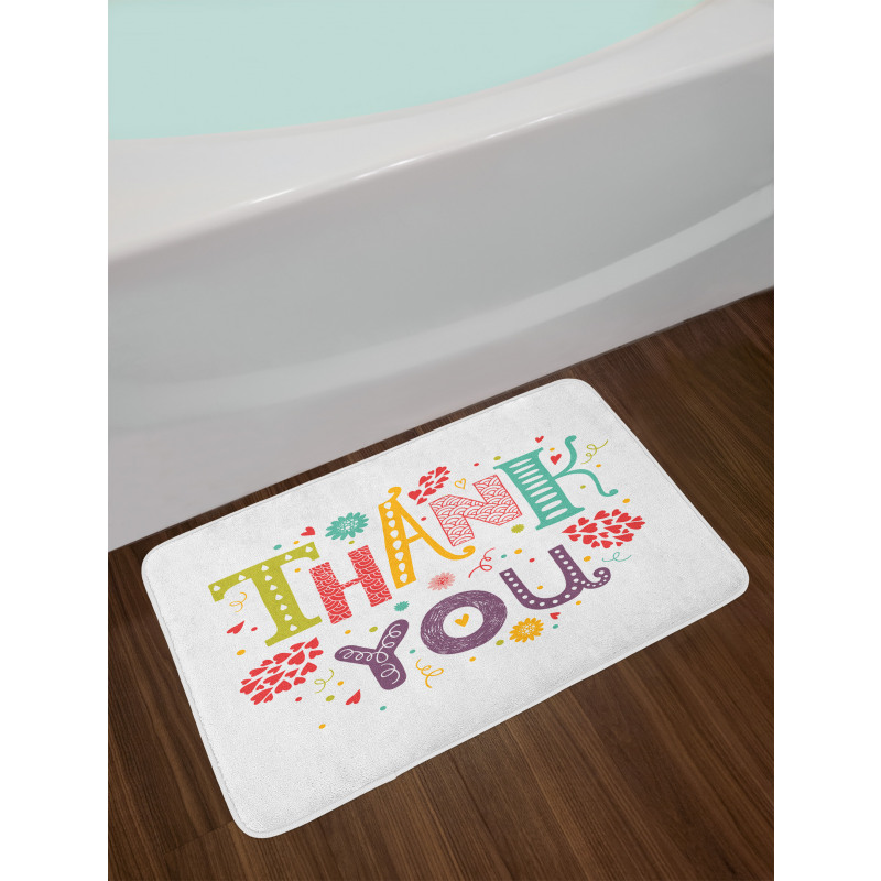 Lettering Thankful Bath Mat