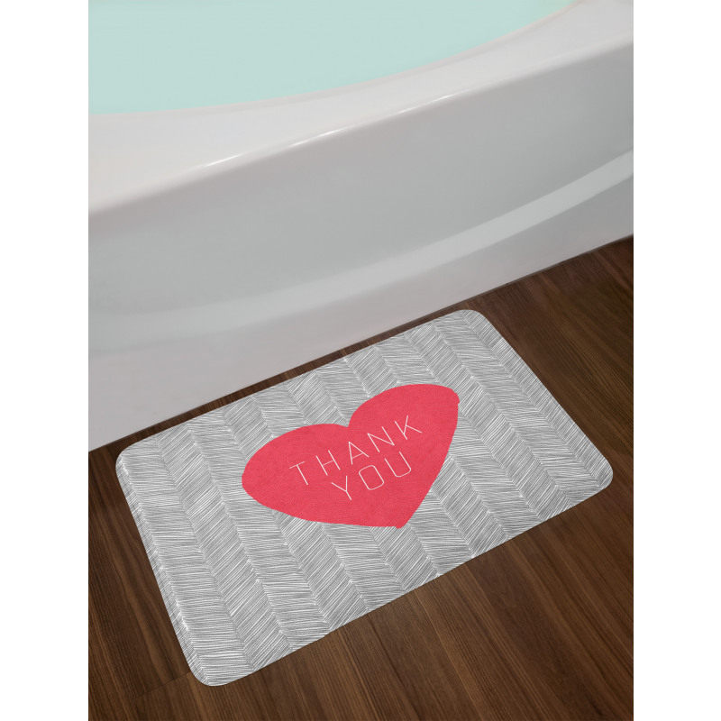 Centered Big Heart Love Bath Mat