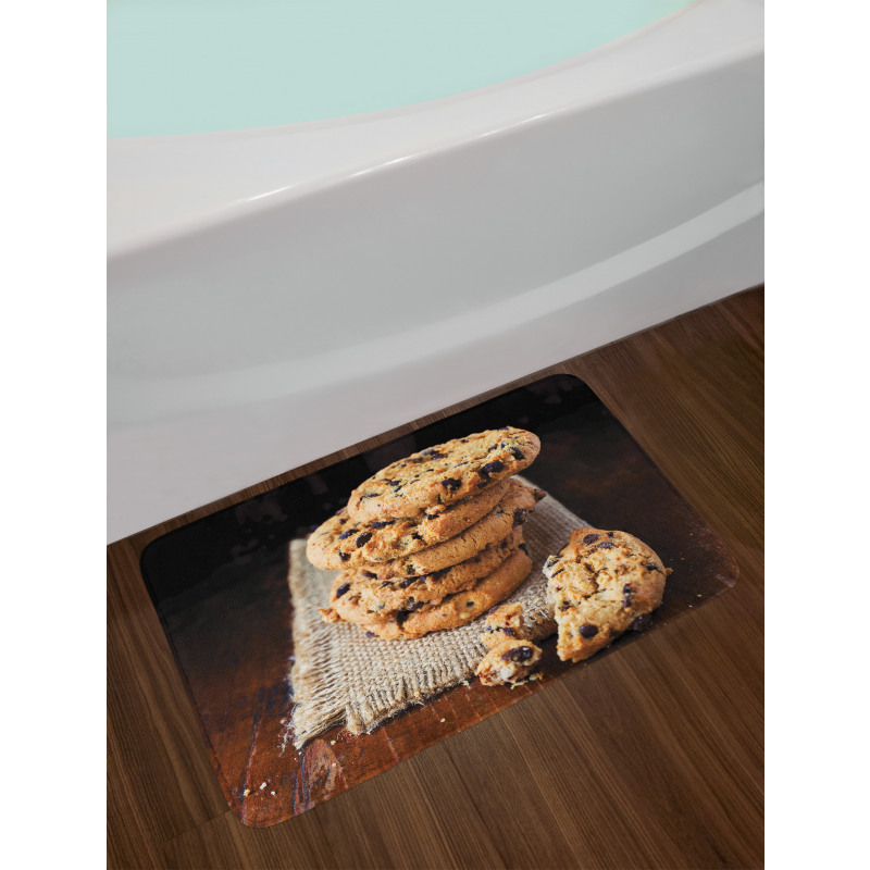 Stacks of Baked Doughy Goods Bath Mat