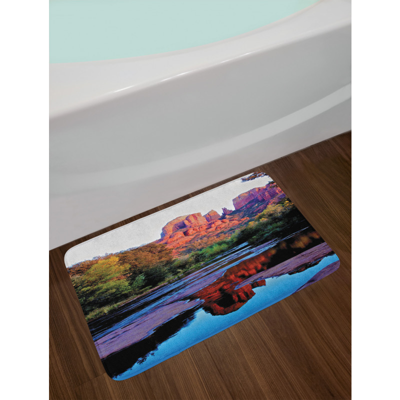 Majestic Cliffs Dawn Photo Bath Mat